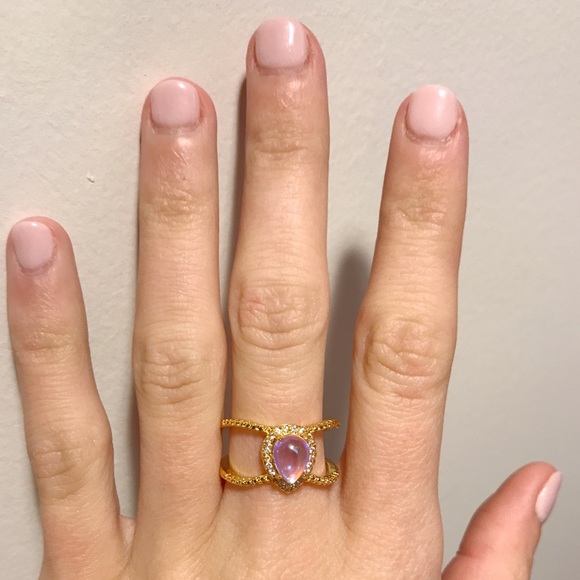 Jewelry - Gold Double Band Moonstone Ring ☽